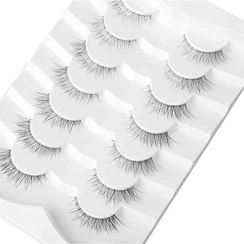 Gmagictobo Lashes Natural Short False Eyelashes Wispy Lashes Pack Light Volume Clear Band Soft Fake Eye lashes 7 Pairs…