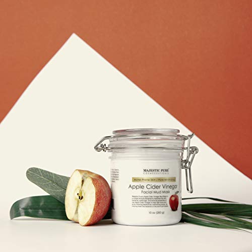 MAJESTIC PURE Apple Cider Vinegar Facial Mask Face Mud Mask for Pore Minimizing and Acne Prone Skin - Promotes Younger…