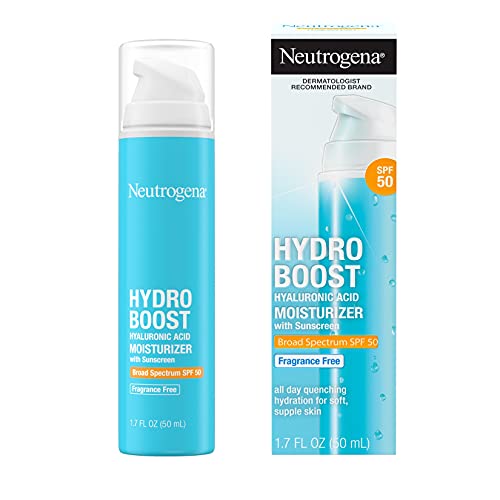 Neutrogena Hydro Boost Hyaluronic Acid Facial Moisturizer with Broad Spectrum SPF 50 Sunscreen, Daily Water Gel Face…