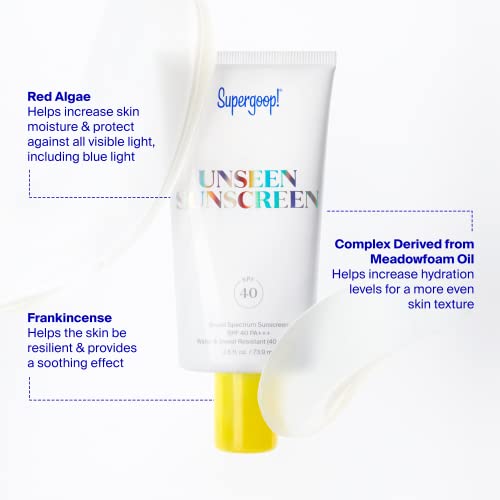 Supergoop! Unseen Sunscreen - SPF 40-1.7 fl oz - Invisible, Broad Spectrum Face Sunscreen - Weightless, Scentless, and…