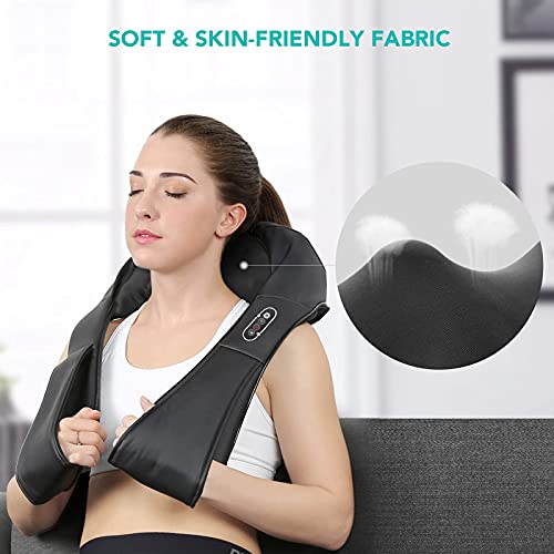 Neck Shoulder Massage with Soothing Heat, Electric Shiatsu Back Massager 3D Deep Tissue Kneading Massagers for Full Body…