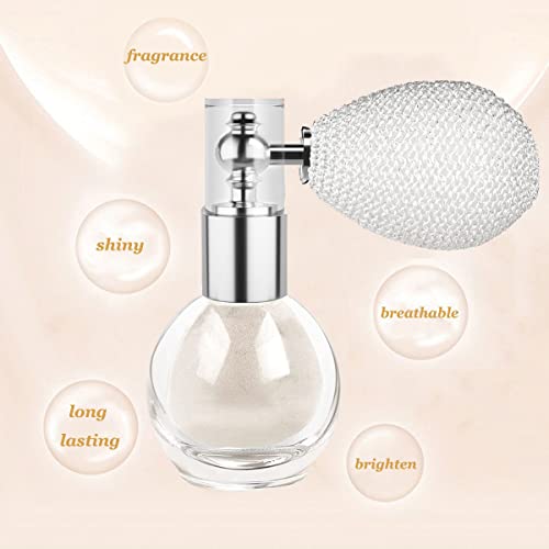 Glitter Body Spray Face Hair Highlighter Spray Shimmer High Gloss Powder Sparkle Makeup Cosmetic (01# Pearl White)