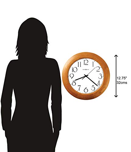 Howard Miller Santa Fe Wall Clock 625-355 – 12.75-Inch Champagne Oak Finish, Modern Convex Glass Crystal, Round Home…