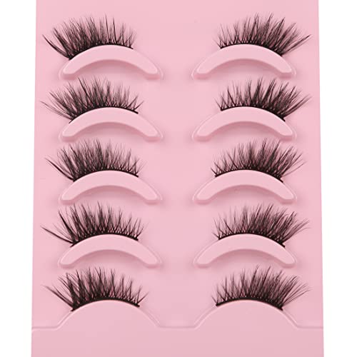 Himirell Half Lashes Natural Look Cat Eye Lashes Short Accent Corner False Eyelashes Look Natural Faux Mink Lashes 5…