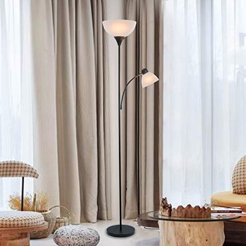 Adjustable Black Floor Lamp with Reading Light by LIGHTACCENTS - Susan Modern Standing Lamp for Living Room/Office Lamp…