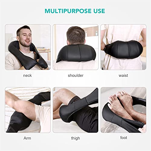 Neck Shoulder Massage with Soothing Heat, Electric Shiatsu Back Massager 3D Deep Tissue Kneading Massagers for Full Body…