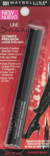 Maybelline New York Line Stiletto Ultimate Precision Liquid Eyeliner, Blackest Black, 0.05 fl. oz.