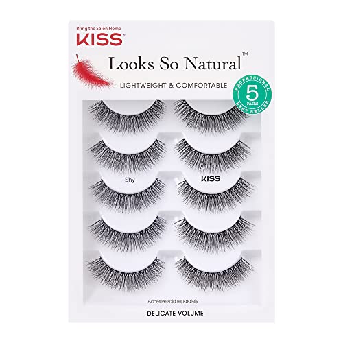 KISS Looks So Natural False Eyelashes Multipack, Lightweight & Comfortable, Tapered End Technology, Reusable, Cruelty…