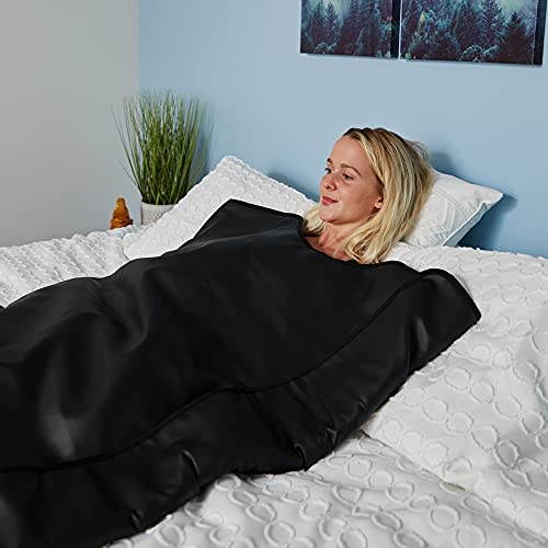 MIRAVIDA Infrared Sauna Blanket - Includes 25 Plastic Body Wraps - 3 Adjustable Far Infrared Heat Zones - Boost…