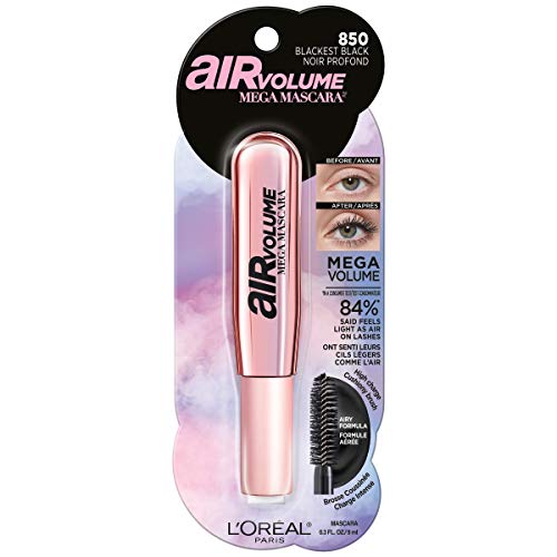 L'Oreal Paris Makeup Air Volume Mega Mascara, Lightweight & Long-lasting Volumizing Mascara for Voluminous Eyelashes…