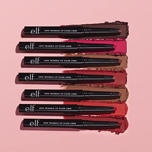 e.l.f. Love Triangle Lip Filler Liner, 2-in-1 Lip Liner Pencil For Sculpting & Filling, Long-Lasting Intense Color, Deep…