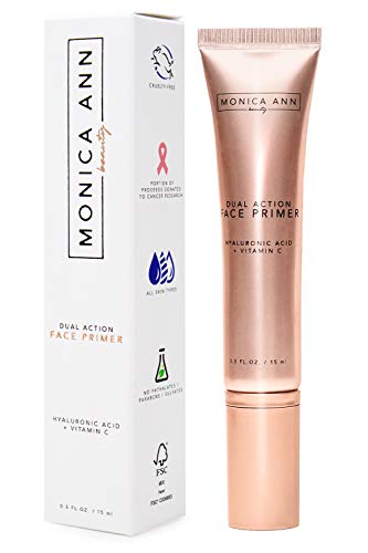 Monica Ann Beauty Dual-Action Face Primer - 15 mL | Hydrating Makeup Primer With Vitamin C & Hyaluronic Acid | Smoothing…