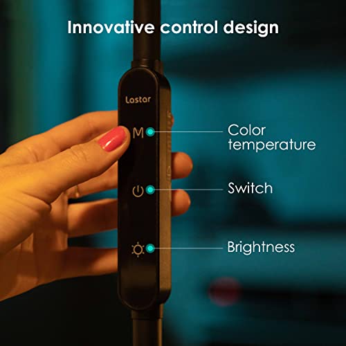 LASTAR LED Floor Lamp, Reading Lamp with 3000K-6000K & 4 Brightness Levels, Dimmable Standing Lamps for Living Room…