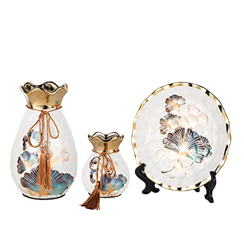 Ceramic Vases Set of 3 for Home Decor White Ceramic Vase Set Flower Vases Minimalist Nordic Boho Ins Style for Wedding…