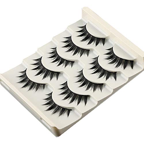 DSLONG 5 Pairs False Eyelashes Japanese Style Makeup Thick Eyelash Extension,cosplay Makeup Eyelashes,reusable Lashes…