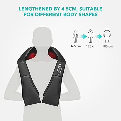 Neck Shoulder Massage with Soothing Heat, Electric Shiatsu Back Massager 3D Deep Tissue Kneading Massagers for Full Body…