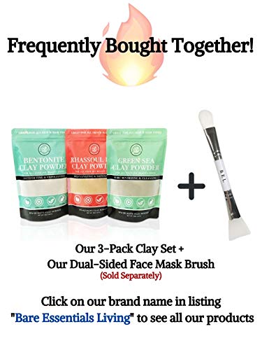 Bare Essentials Living Bentonite (Indian Healing), Moroccan (Red Rhassoul), and Green (French-Sea) Clay Powder - 3…