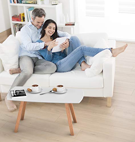 bonVIVO Small Coffee Table - Franz Designer Low Table w/Wooden Bamboo Frame for Sitting, Storage and Living Room…