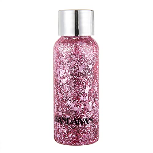 Body Glitter Gel for Women & Girls, Glitter Eyeshadow, Easy to Apply&Remove Mermaid Sequins Chunky Glitter for Body Face…