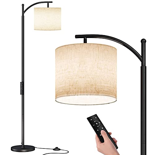 SUNMORY Arc Floor Lamp, Modern Floor Lamp with Romote Control and Stepless Dimmable Bulb, Metal Standing Lamps with…