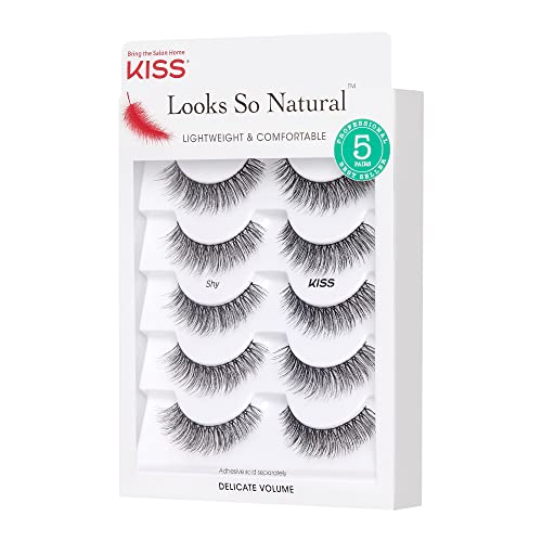 KISS Looks So Natural False Eyelashes Multipack, Lightweight & Comfortable, Tapered End Technology, Reusable, Cruelty…