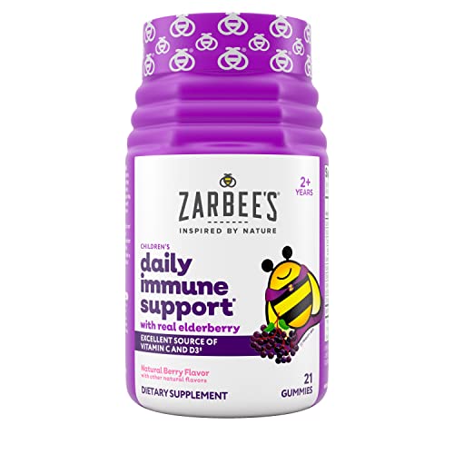 Zarbee's Elderberry Gummies for Kids with Vitamin C, Zinc & Elderberry, Daily Childrens Immune Support Vitamins Gummy…