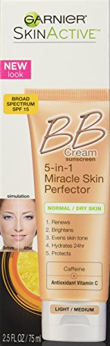 Garnier Skin Renew Miracle Skin Perfector B.B. Cream, Light and medium, 2.5 Fluid Ounce