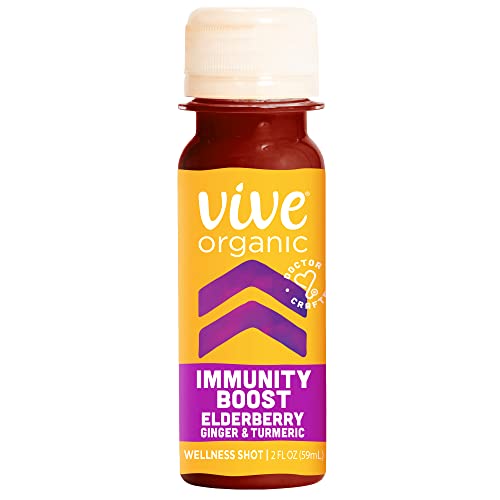 Vive Organic Immunity Boost Shot, Elderberry, Ginger & Turmeric, 2 Oz