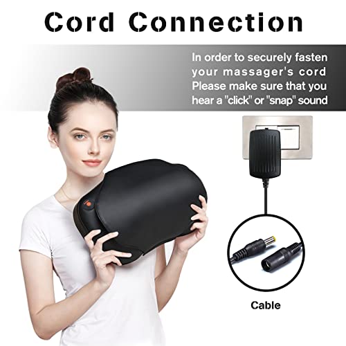 Shiatsu Neck and Back Massager - 8 Heated Rollers Kneading Massage Pillow for Shoulders, Lower Back, Calf, Legs, Foot…