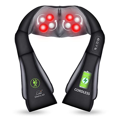 Snailax Cordless Neck Back Massager - Shiatsu Neck and Shoulder Massager with Heat, Portable Massagers for Neck and Back…