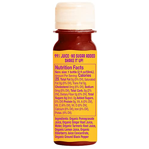 Vive Organic Immunity Boost Shot, Elderberry, Ginger & Turmeric, 2 Oz