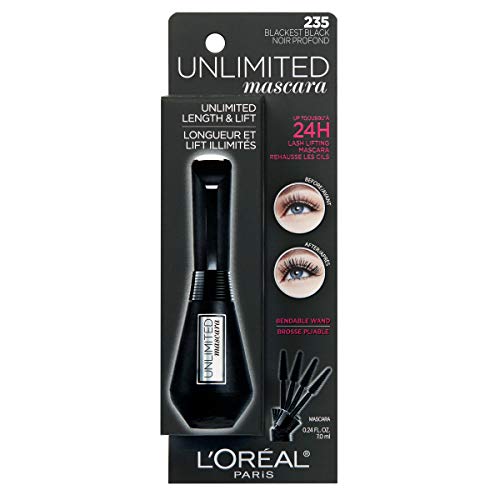 L'Oreal Paris Makeup Unlimited Lash Lifting and Lengthening Washable Mascara, Blackest Black