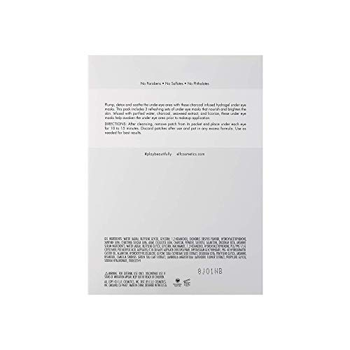 e.l.f. SKIN Charcoal Hydrogel Under Eye Masks, Single-Use Patches For Reducing Puffiness, Nourishing & Brightening Skin…