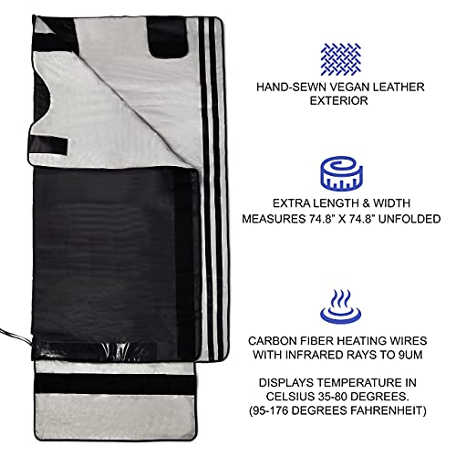 MIRAVIDA Infrared Sauna Blanket - Includes 25 Plastic Body Wraps - 3 Adjustable Far Infrared Heat Zones - Boost…