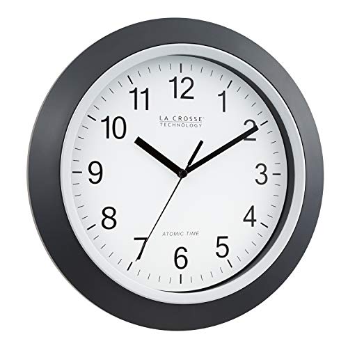 La Crosse Technology W85961 12 Inch Atomic Analog Black Wall Clock