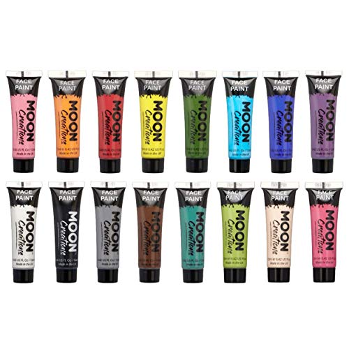 Face & Body Paint Set of 16 by Moon Creations - 0.40fl oz