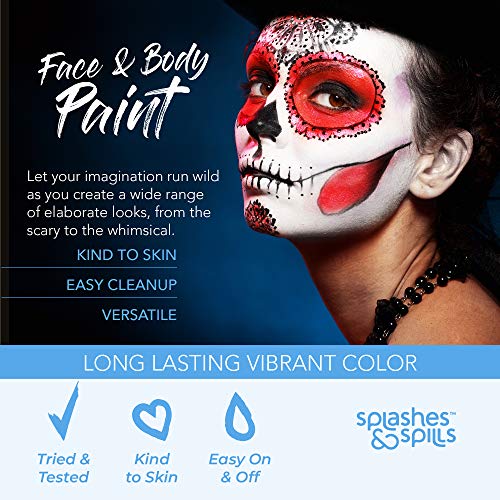 Face and Body Paint Cream - Black, 30ml - Pretend Costume and Dress Up Makeup by Splashes & Spills