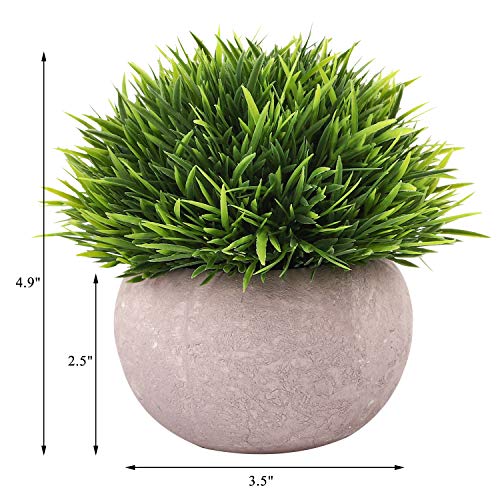 CEWOR 4pcs Small Artificial Plants, Fake Plants for Office Desk Bathroom Home Decoration, Mini Faux Topiary Shrubs