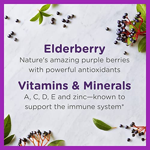 Zarbee's Elderberry Gummies for Kids with Vitamin C, Zinc & Elderberry, Daily Childrens Immune Support Vitamins Gummy…