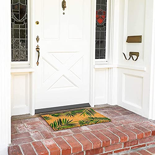 Juvale Tropical Welcome Mat for Outdoor Entrance, Coco Coir Palm Leaf Doormat for Front Porch, Patio (30 x 17 Inches)