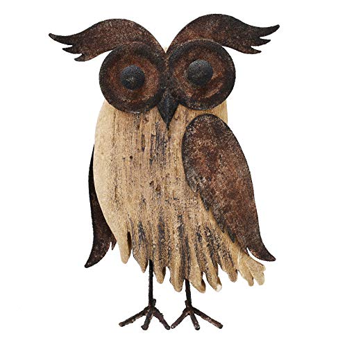K KILIPES Rustic Owl Decorations for Home Decorative Wood Owl Figurine Statues Night Owl Tabletop Ornaments Collectible…