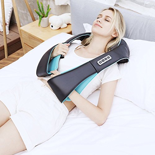 Shiatsu Back Shoulder and Neck Massager with Heat, Electric Deep Tissue 4D Kneading Massage for Shoulder, Back and Neck…
