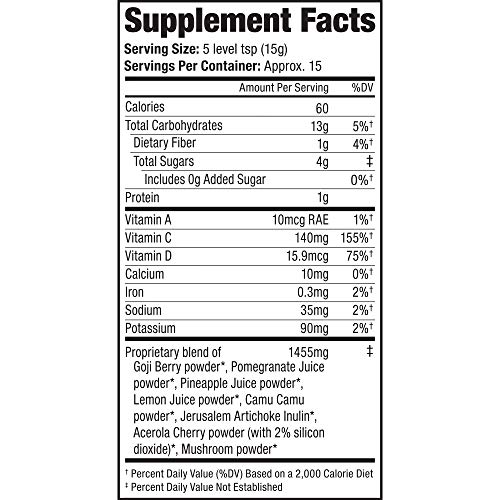 Sunfood Wellness Super Blend- Immunity Drink Powder. Immune System Booster. Organic, Plant-Based Blend of Superfoods…