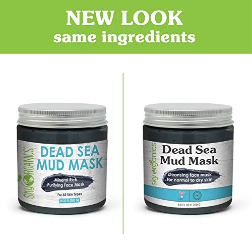 Sky Organics Dead Sea Mud Mask (8 oz x 2 Pack) For Face, Acne, Oily Skin & Blackheads - Best Facial Pore Minimizer…