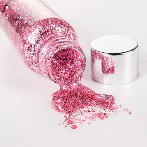 Body Glitter Gel for Women & Girls, Glitter Eyeshadow, Easy to Apply&Remove Mermaid Sequins Chunky Glitter for Body Face…
