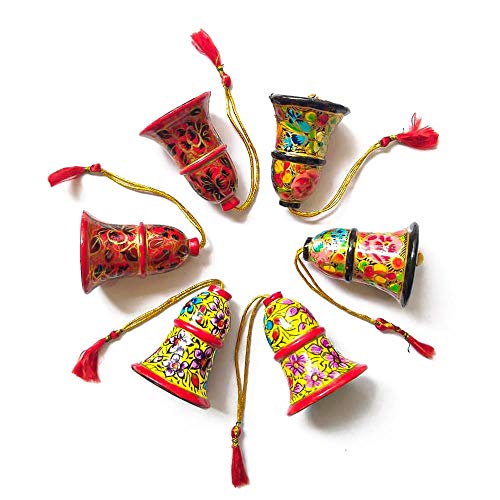 Christmas Hanging Handmade Crafted Shatterproof Home Decoration, Colorful Festive Decorative Ornaments, Bell Collection…