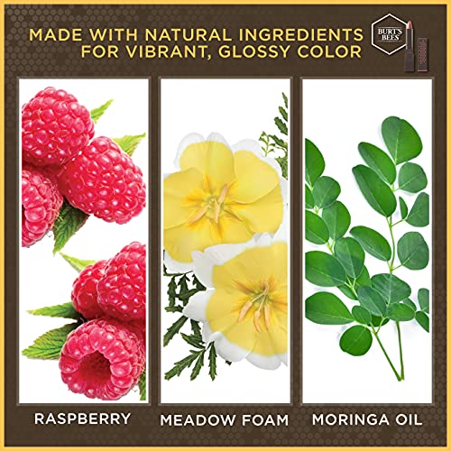 Burts Bees 100% Natural Glossy Lipstick, Peony Dew - 1 Tube