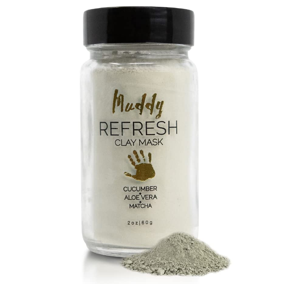 Muddy Body - Refresh Clay Mask | French Green Clay - Cleanse, Tone and Exfoliate Facial Mask (2 oz)