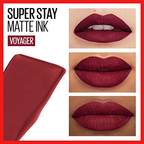 Maybelline Super Stay Matte Ink Liquid Lipstick Makeup, Long Lasting High Impact Color, Up to 16H Wear, Voyager, Deep…