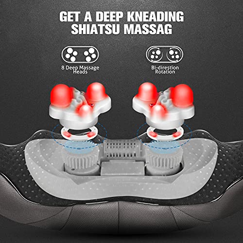 Neck Massager Gift for Family/Friend, Back Neck Massager with Heat, Shiatsu Back Massager Kneading Shoulder Massager…